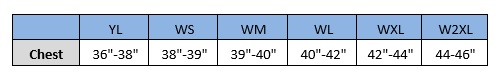 Soccer referee jersey size chart