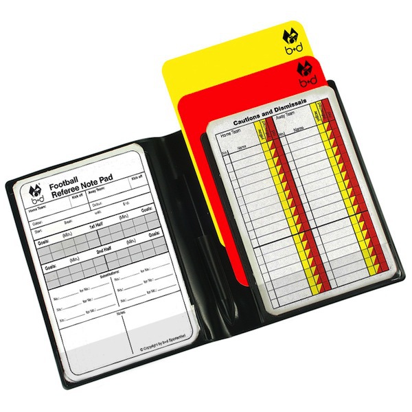 Referee Cards Red//Yellow Football Sport Wallet Notebook Set Soccer Refs M0L8
